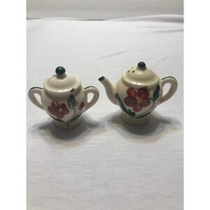 Vintage 1950,s teapot and sugar bowl salt  pepper shakers original cork stoppers